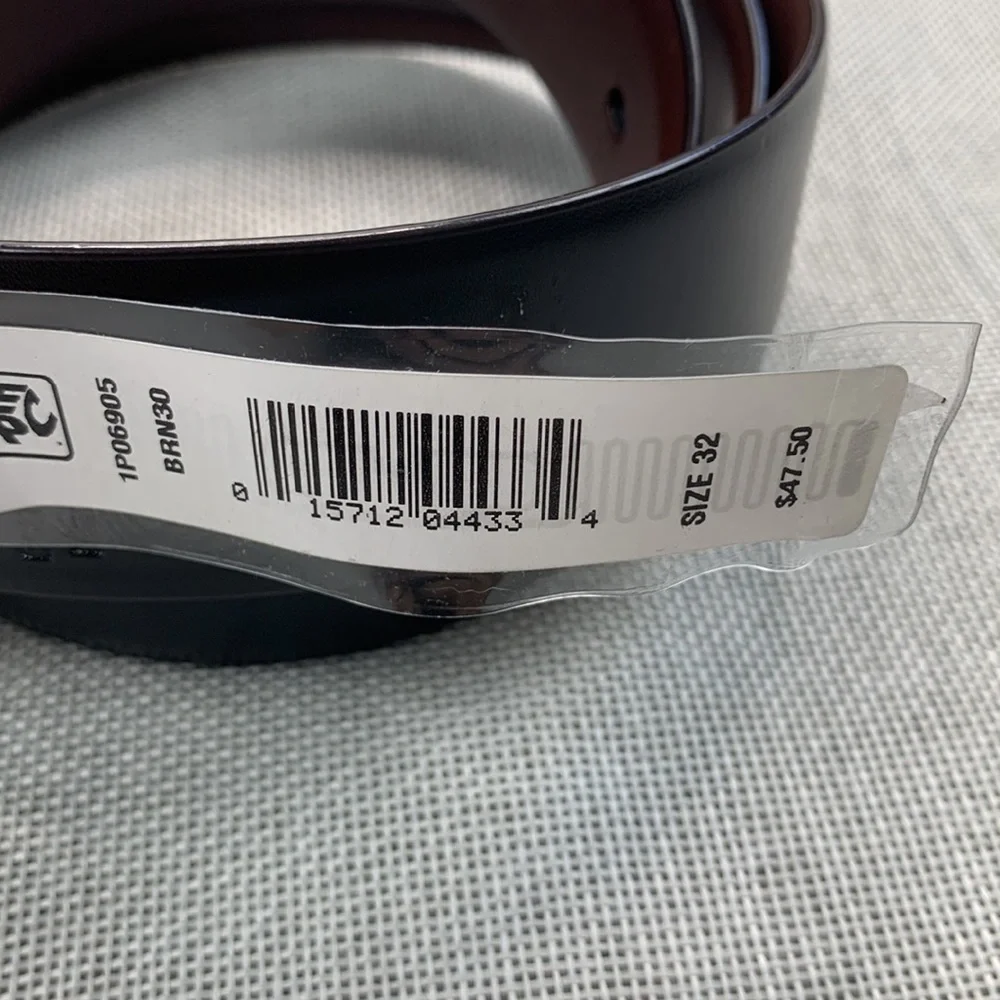 Perry Ellis Gunmetal Squares Ii Belt Size 32